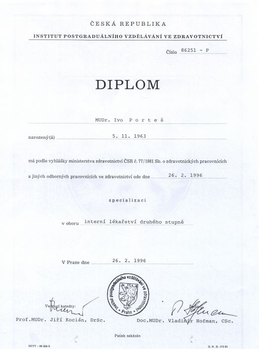 Diplom - Interní lékařství II.